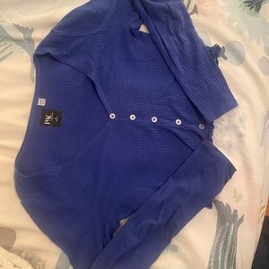 pacsun electric blue lettuce hem ribbed top